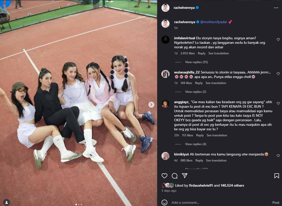 Rachel Vennya dihujat netizen usai sebar video Tasya Farasya nangis-nangis.
